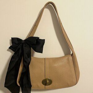 (SOLD) Coach 2007 Ergo Pebbled Leather Flap Shoulder Bag - Tan (Style #11614)